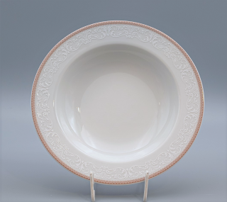 OPAL svadobná hnedá, Tanier hlboký NINA 22 cm, čipka, Thun