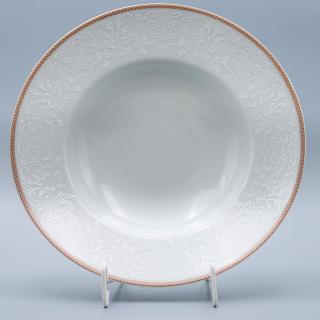 OPAL svadobná hnedá, Tanier hlboký PASTA 27 cm, čipka, Thun