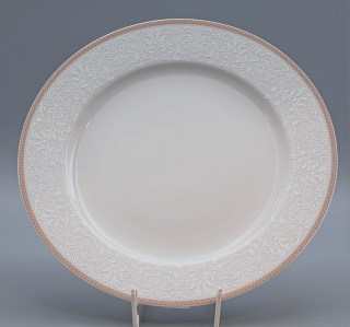 OPAL svadobná hnedá, Tanier plytký NINA 27 cm, čipka, Thun