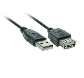 USB kábel, USB 2.0 A konektor - USB 2.0 A samica, 4m, manžeta