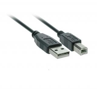 USB kábel, USB 2.0 A konektor - USB 2.0 B konektor, 2m, manžeta