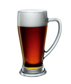 Bormioli Rocco | sklenice na pivo s cejchem, BAVIERA, objem 0,4 litru (Pivní sklenice s uchem a cejchem, objem 0,4 litru)