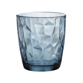 Bormioli Rocco | Sklenice na vodu, Diamond, modrá, objem - 305 ml (Sklenice na vodu Diamond, modrá, objem 305 ml)