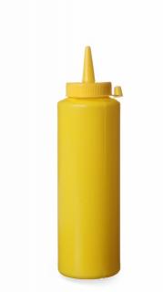 Dávkovací lahve, HENDI, 0,35L, Žlutá, ø55x(H)205mm (HENDI | dávkovač na omáčky, objem 0,35 litrů, barva žlutá)