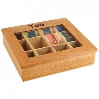 Hendi | 456514, dřevěný box na čaje  (Dřevěný pořadač čaje)