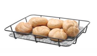 Koš na chléb s ocelovým rámem, HENDI, Světle šedá, 400x300x(H)50mm