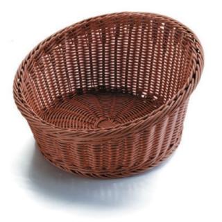 Košík na pečivo polypropylénový otvorený 35 × 20 cm, tmavý