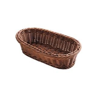 Košík na pečivo polypropylénový oválny 28 × 16 cm, tmavý