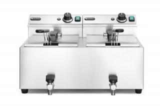 Manuálna fritéza Profi Line s vypúšťacím kohútikom, 2× 8 l, HENDI, Profi Line, 16L, 230V/7000W, 610x515x(H)369mm