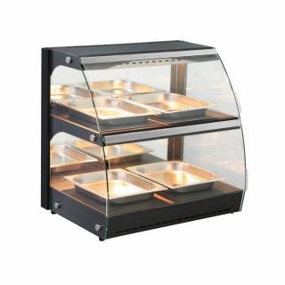 Nastaviteľná ohrevná vitrína kremenná, HENDI, dvojpodlažná, 230V/560W, 650x485x(H)630mm
