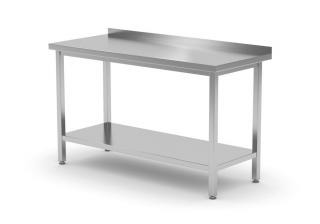 Nástěnný stůl s policí - přišroubovaný, hloubka 700 mm, HENDI, Kitchen Line, 1000x700x(H)850mm