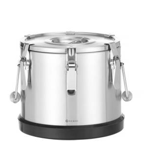 Nerezová termoska Kitchen Line na prepravu potravín, HENDI, Kitchen Line, 10L, Strieborná, ø300x(H)265mm