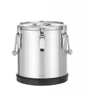Nerezová termoska Kitchen Line na prepravu potravín, HENDI, Kitchen Line, 15L, Strieborná, ø300x(H)340mm