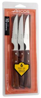 Nôž na steaky – sada 6 ks, séria FOREST, Arcos, Dubová, 6 ks, (L)220mm