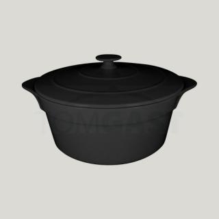 RAK Chef's Fusion hrniec s pokrievkou pr. 28 cm, čierny | RAK-CFRD28BK