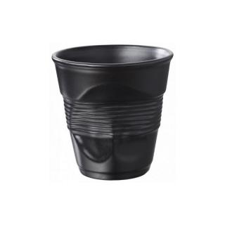 Revol Froissés pohárek 18 cl, černý saténový | REV-002114 (Porcelánový kelímek na kávu, objem 180 ml)