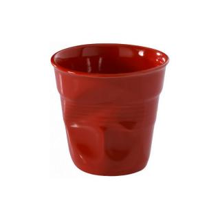 Revol Froissés pohárek 18 cl, chilli červený | REV-636513 (Porcelánový kelímek na kávu, objem 180 ml)