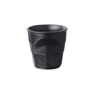 Revol Froissés pohárek 8 cl, černý saténový | REV-001640 (Porcelánový kelímek na kávu, objem 80 ml)