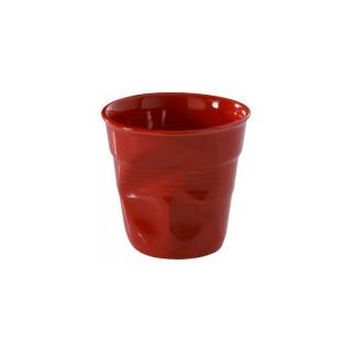 Revol Froissés pohárek 8 cl, chilli červený | REV-619088 (Porcelánový kelímek na kávu, objem 80 ml)