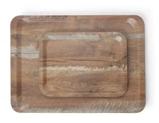 Tác servírovacís melaminovým laminátem se vzorem dřeva, HENDI, Dřevo, 240x350mm