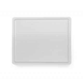 TOMGAST | Krájecí deska, barva bílá s drážkou, velikost 50x30cm (Krájecí deska polyethylenová, bílá s drážkou, velikost 50x30cm)