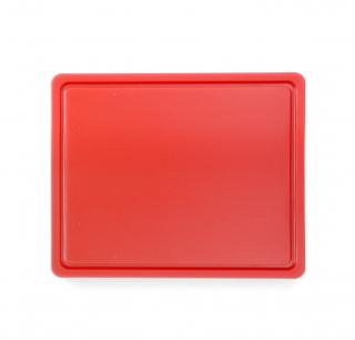 TOMGAST | Krájecí deska, barva červená s drážkou, velikost 50x30cm (Krájecí deska polyethylenová, červená s drážkou, velikost 50x30cm)