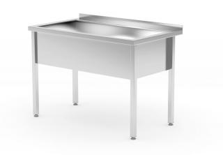 Umývací stôl – zváraný, jednokomorový, hĺbka 700 mm, výška komory 300 mm, HENDI, Profi Line, 1000x700x(H)850mm