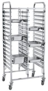 Vozík na prepravu nádob – dvojitý 30x GN 1/1, HENDI, 740x550x(H)1730mm