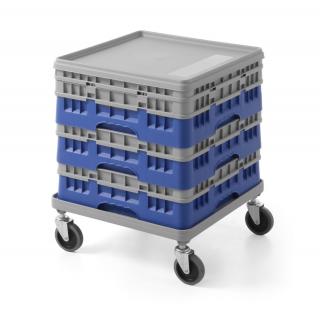 Vozík na univerzálne koše 500 × 500 mm, AmerBox, šedý, Svetlošedá, 500x500x(H)180mm