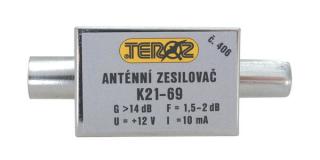 Antenný zosilňovač nízkošumový DVB-T 14dB IEC Teroz ...
