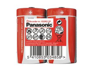 Batéria R20 (D) Red zinkouhlíková, PANASONIC 2S