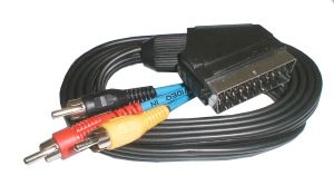 Kábel Scart - 3 x CINCH konektor plus prepínateľný 1,5m