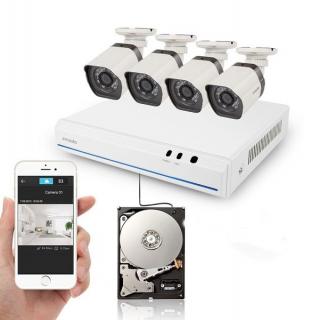 Kamera set ZMODO 720P sPoE 4CH NVR + 4x IP CAM + 1TB HDD ...