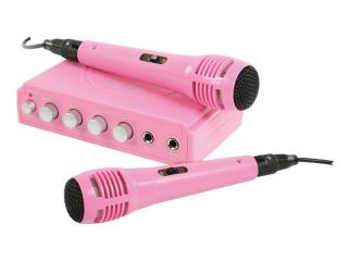 Karaoke sada 2x mikrofón, ružová KÖNIG HAV-KM11P