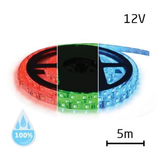 LED pásik 12V 5050 60LED/m IP68 max. 12W/m RGB (1ks=cievka ...