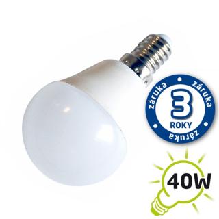 LED žiarovka G45 E14 230V 5W - biela teplá (záruka 3 ...