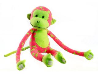 Opička plyšová TEDDIES svietiace v tme ružová / zelená