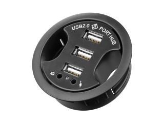 Redukcia USB hub 3 porty, 2 x audio jack 3,5 mm k ...