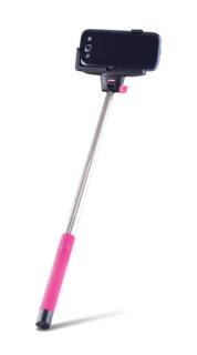 Selfie tyč so spúšťou BLUETOOTH FOREVER MP-100 ružová