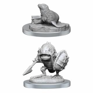 Dungeons &amp; Dragons Nolzur's Marvelous Miniatures - Locathah &amp; Seal 2-Pack, 4 cm