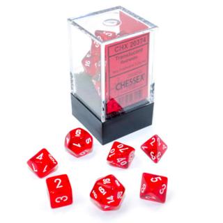 Kocka Set (7) - Mini Translucent - Red/White