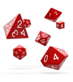 Kocka Set (7) - Oakie Doakie Dice RPG Set Solid - Red