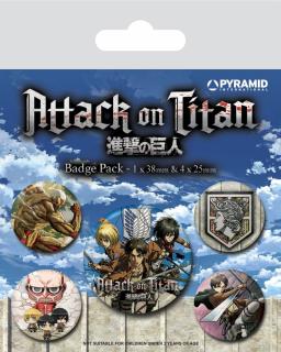 Odznak Attack on Titan Pin-Back Buttons 5-Pack Season 3