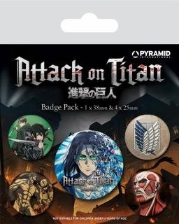 Odznak Attack on Titan Pin-Back Buttons 5-Pack Season 4