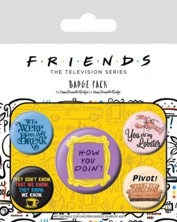 Odznak Friends Pin-Back Buttons 5-Pack Quotes