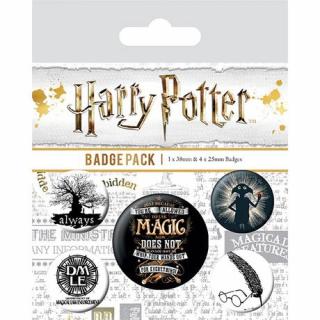 Odznak Harry Potter Pin-Back Buttons 5-Pack Symbols