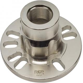 Adaptér na vyťahovanie náboja kolesa / hnacieho hriadeľa, priemer skrutiek 98 - 121 mm, 1.1/2 x 16, REPTOOLS 118127 (Wheel Hub / Drive Shaft Extraction Flange, Bolt Circle 98 - 121 mm (REPTOOLS 118127))