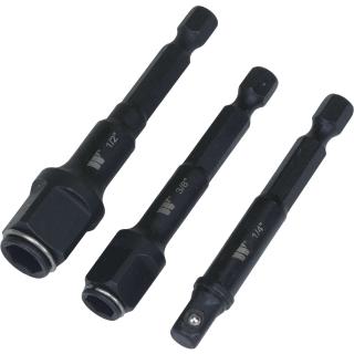 Adaptér pre bity 1/2  a 3/8  a hlavice 1/4 , 2 v 1, 3 diely, Welzh 44777-WW (Bit &amp; Socket Driver 2-In-1; 3-Piece Set (Welzh 44777-WW))