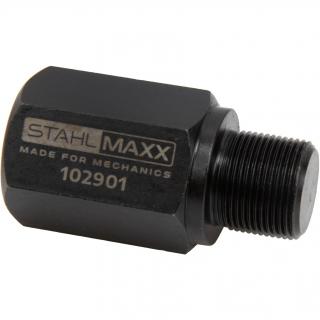 Adaptér závitový, vnút. M18 x 1,5 na von. M17 x 1,0, pre Bosch,  pre kĺzne kladi (Thread Adapter, IT M18 x 1.5 to OT M17 x 1.0, for Bosch Injectors, for Sliding Hammer (STAHLMAXX 102901))
