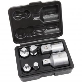 Adaptéry pre hlavice, 6 dielov, REPTOOLS 117666 (Adapter Set, Chrome Vanadium Steel, matt, 6 pcs. (REPTOOLS 117666))